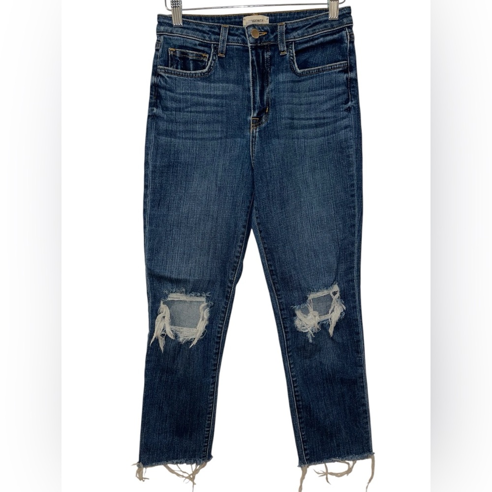 L’agence Audrina High Rise Straight Distressed Crop Jeans Woman’s Size 27
